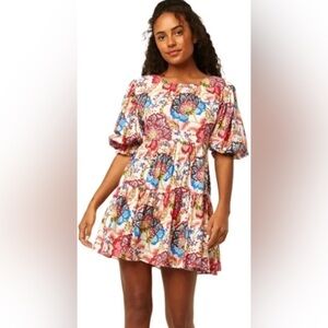 NWT MISA Los Angeles Open Back Honor Floral Mini Dress,Size-Small;P2P-18.5”-19”